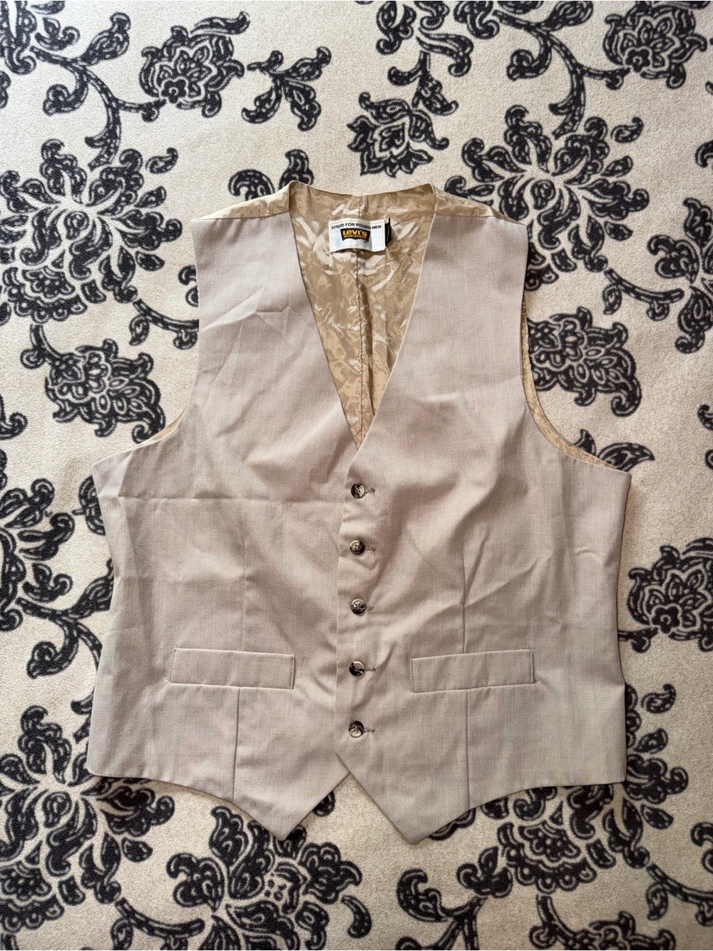 Men's Beige Dress Vest - Classic Tailored Waistcoat